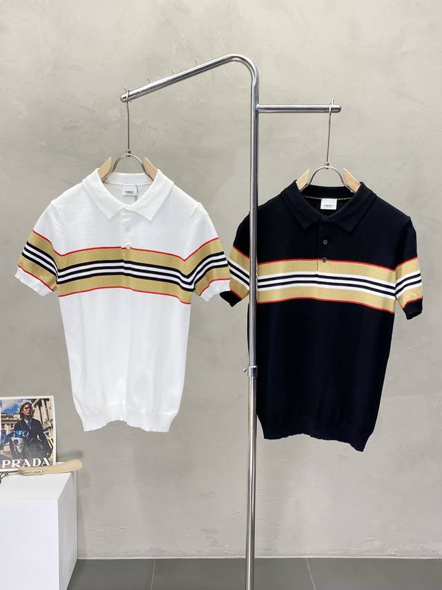 burberry巴宝莉独家专供春夏新款原单男士休闲针织短袖 高端定制 高版本 时尚百搭爆款原版进口面料 Logo图案设计 手感超柔软细腻 穿着亲肤舒适 高端精品