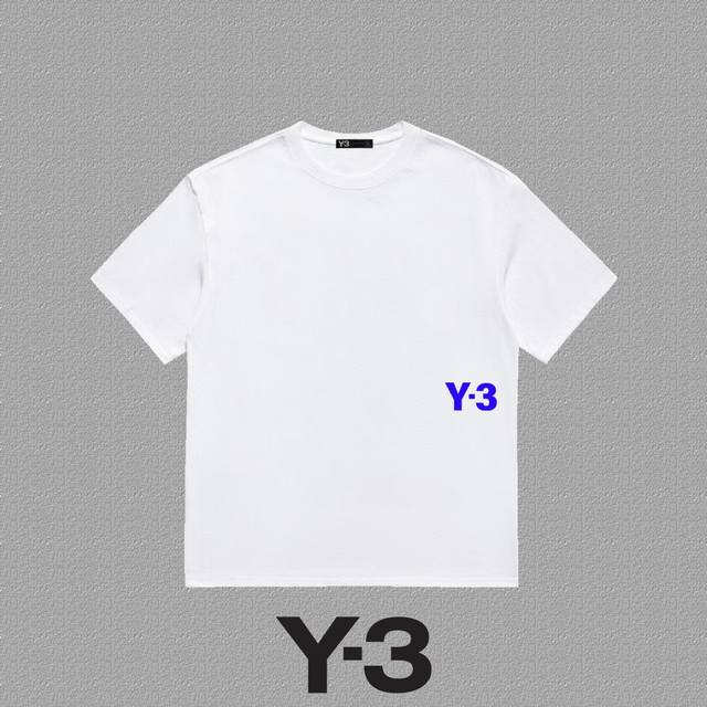 Y3 山本耀司] Fw 植绒Y-3短袖T恤 高端32S双纱260克面料 重磅面料 定制拉架罗纹同缸同染 三标齐全 男女同款 颜色 黑色 白色 尺码 S M L