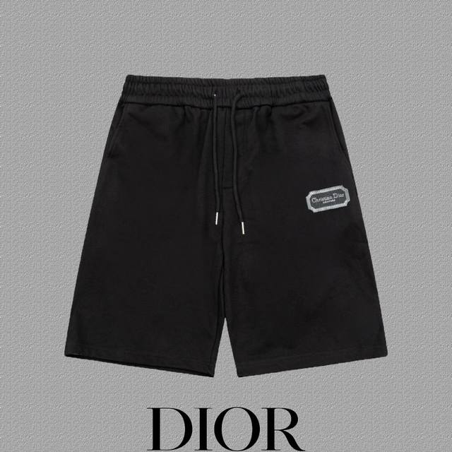 Dior 迪奥 经典字母刺绣短裤 爆款定制400克活性版纯棉面料 采用立体绣花工艺 立体清晰可见 面料舒适有质感五分裤 码数 S-Xxl 颜色 黑