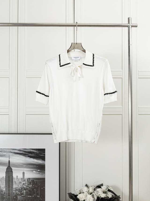 毛巾绣 polo 短袖 thom Browne:毛巾绣 polo 1:1 原版定制面料 辅料 颜色: 白色 藏青色 尺码 123 码