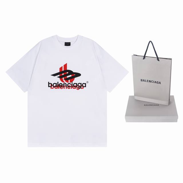 细节图 顶级版本.官网品质 Balenci*Ga 巴黎. 新款.幻影双Logo经典图案印花短袖T恤.砖柜同步.第一时间正品研制 欢印对比 面料采用巴黎Zp定织定