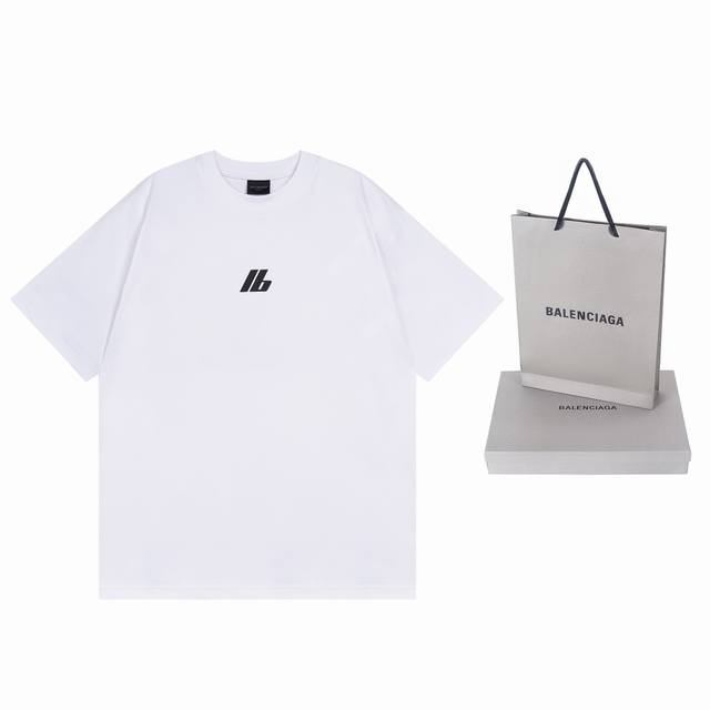 细节图 顶级版本.官网品质 Balenci*Ga 巴黎. 新款.新款Logo前后印花短袖T恤 砖柜同步.第一时间正品研制 欢印对比 面料采用巴黎Zp定织定染全棉