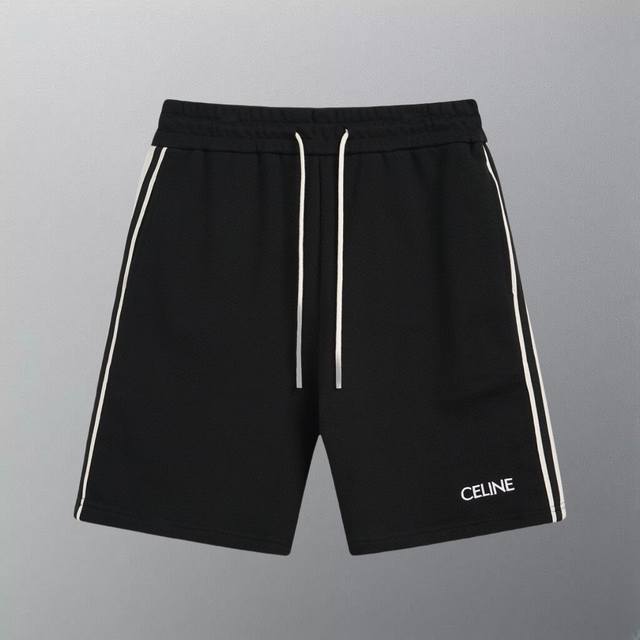高版本 赛琳Celine织带条纹小标刺绣短裤 采用定制纯棉面料 专柜的品质 精致刺绣小标 搭配精心设计理念的织带 展示出品牌中心理念 显示高端大气 男女百搭 颜