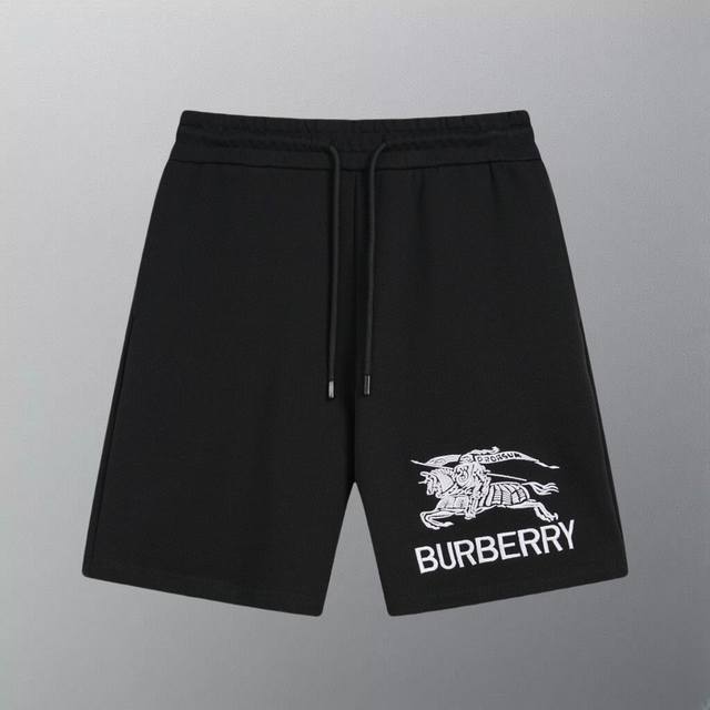 高版本 burberry 巴宝莉战马刺绣短裤 100%棉 360克毛圈面料 毛巾底卫衣面料 百分百复刻 战马标 采用原版混合工艺 腰内抽绳设计 细节精致 还原高