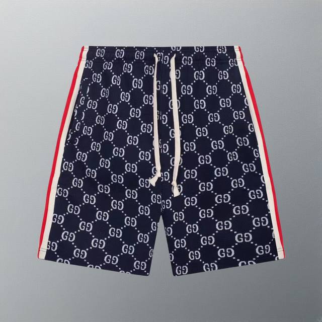 高版本 g家 经典款万年不变 提花短裤 时尚百搭 男女老少必备之款 颜色 兰 码数 Xs~L