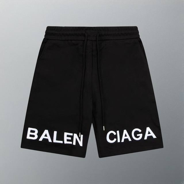 高版本 balenciaga 巴黎世家 字母简约 Logo标识刺绣五分裤 采用360G高品质纯棉 面料 超级质感 舒适柔软透气 休闲宽松版型 潮流男女同款 短裤