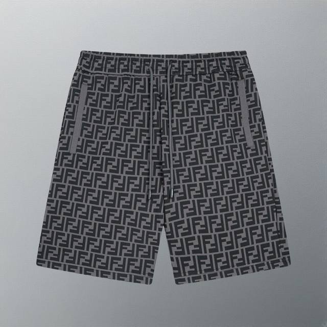 高版本 Fend*芬迪 专柜同步 经典永不过时 春夏新款休闲短裤 进口定制360G100%纯棉面料 细节原版开模 辅料 上身时尚超有型 强力推荐 颜色:深灰色