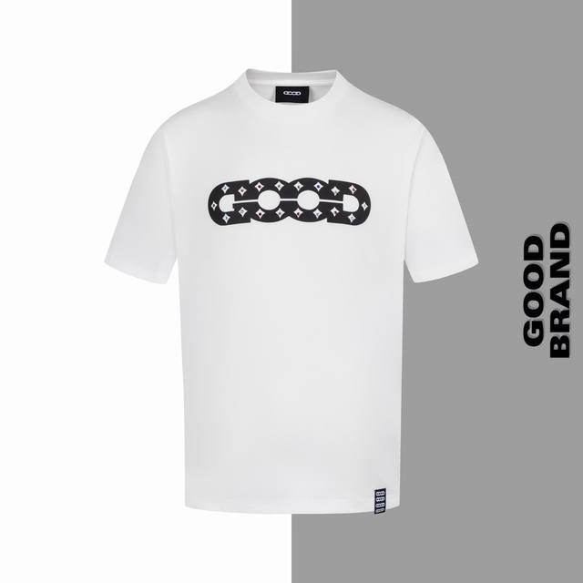 款号#Z157 good硅胶彩钻圆领短袖 goodbrand官网一致款式 面料 32支双纱290克纯棉面料 同缸同色织染螺纹 颜色一致 工艺 进口机器厚板硅胶彩