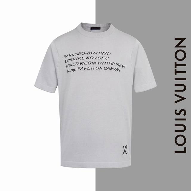 款号#Z150 lv字母图标针织短袖 louisvuitton 官网一致款式 面料 仿羊毛精品纯棉针织 同缸同色织染螺纹 颜色一致 配套 三标齐全 纸板 油纸