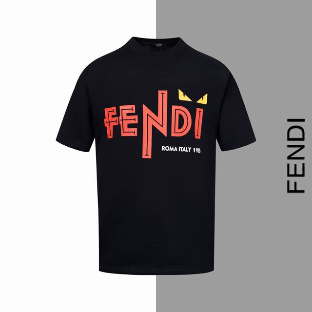 款号#Z120 芬迪硅胶红标字母圆领短袖 fendi官网一致款式 面料 32支双纱280克纯棉面料 同缸同色织染螺纹 颜色一致 工艺 进口机器热厚版硅胶 背后新