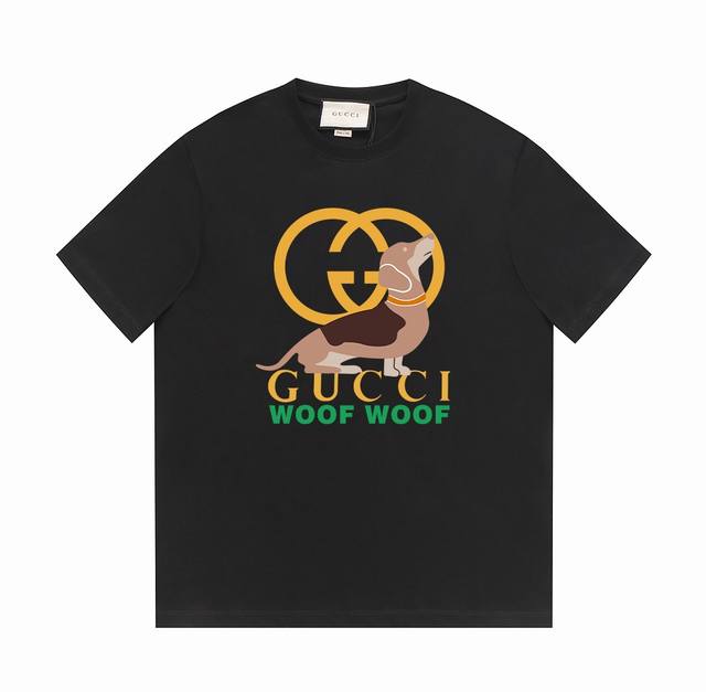 gucci古驰24Ss夏季系列 G家动物&品牌Logo经典系列 -采用双纱纯棉250G 面料颜色定制定染 不缩水不退色 手感舒服 质感超强全套原版辅料 芯片细节