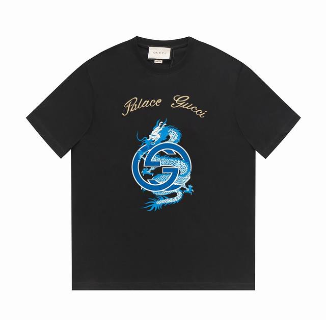 gucci古驰24Ss夏季系列 G家龙年系列标识Logo -采用双纱纯棉250G 面料颜色定制定染 不缩水不退色 手感舒服 质感超强全套原版辅料 芯片细节到位