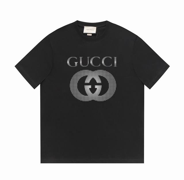 gucci24Ss上新 古驰波普&像素圆点Logot恤 -采用双纱纯棉250G 面料颜色定制定染 不缩水不退色 手感舒服 质感超强全套原版辅料 芯片细节到位 潮
