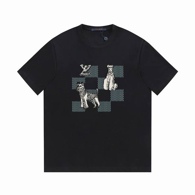 Lv24春夏系列 Louis Vuitton格纹&手绘印花图案 -采用双纱纯棉250G 还原Lv经典反袖做法 三标齐全 面料颜色定制定染 不缩水不退色 手感舒服