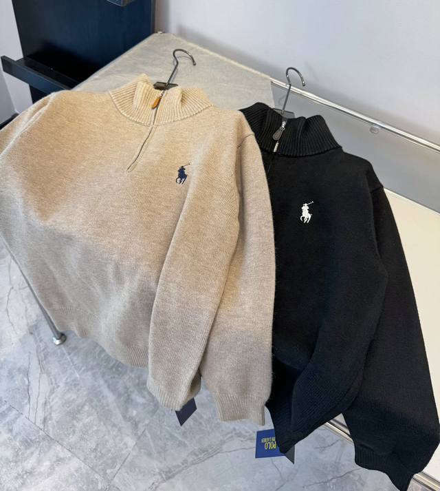 款号 D169 ralph Lauren 拉夫劳伦经典战马小标刺绣Logo保罗polo高领套头半拉链针织毛衣 胸口高密度Logo刺绣 吊牌辅料原版定制 采用纯棉