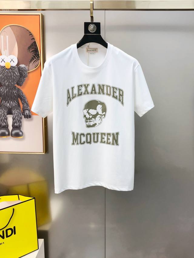 Mcq*Een 麦昆2025早春新款原单男士圆领短袖T恤 专柜同步售卖 高端品质 高版本 Os版型阔版 爆款印胶印花字母Logo图案设计 定制进口双股100%纯