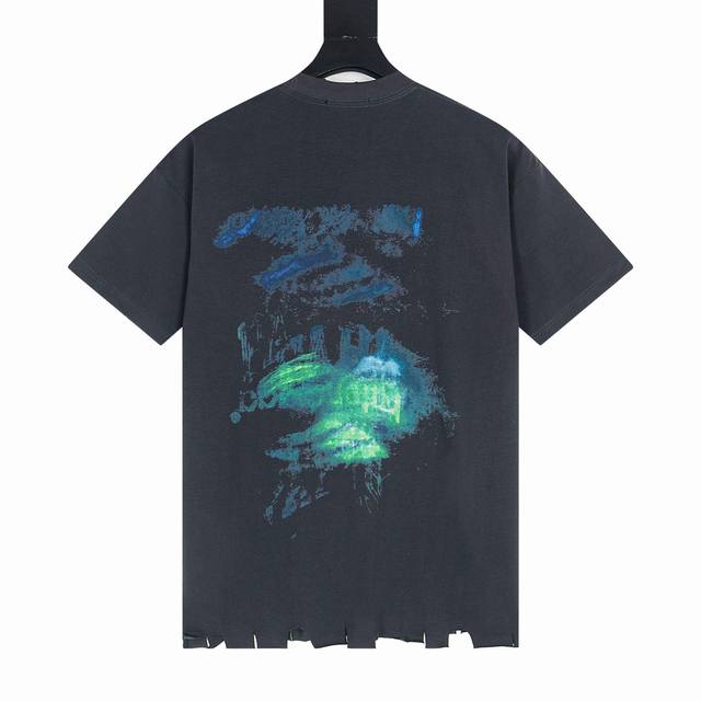 款号Y827 balenciaga 巴黎世家Diy Imprint短袖T恤 25Fw Diy Imprint Cropped 鼠尾草绿色平纹针织短袖T恤 男女同
