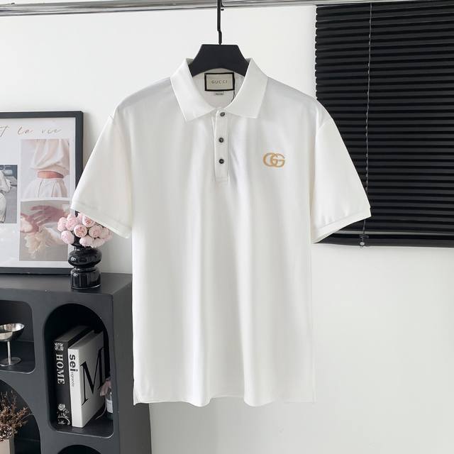 款号 M170 guccl古驰Logo polo短袖 logo标识精致 原版面料 官方同款 polot恤 此款polo衫选用客供进口230G纯棉100%密织珠地