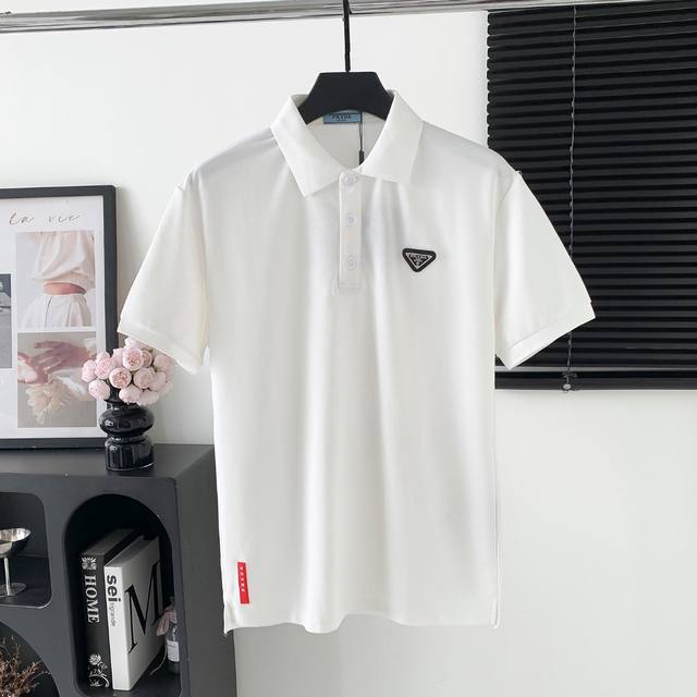 款号 M169 普拉达prada Logo polo短袖 logo标识精致 原版面料 官方同款 polot恤 此款polo衫选用客供进口230G纯棉100%密织
