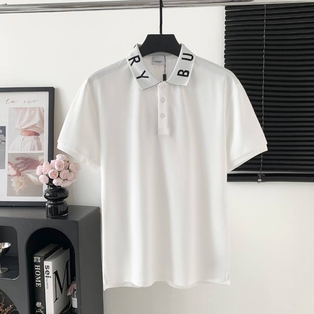 款号 M163 burberry巴宝莉 Logo polo短袖 logo标识精致 原版面料 官方同款 polot恤 此款polo衫选用客供进口230G纯棉100