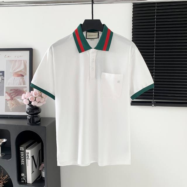 款号 M160 guccl古驰Logo polo短袖 logo标识精致 原版面料 官方同款 polot恤 此款polo衫选用客供进口230G纯棉100%密织珠地