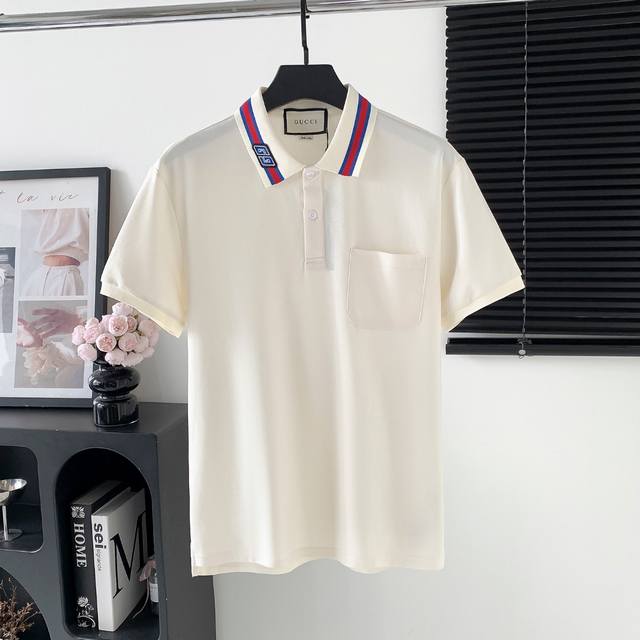 款号 M158 guccl古驰Logo polo短袖 logo标识精致 原版面料 官方同款 polot恤 此款polo衫选用客供进口230G纯棉100%密织珠地