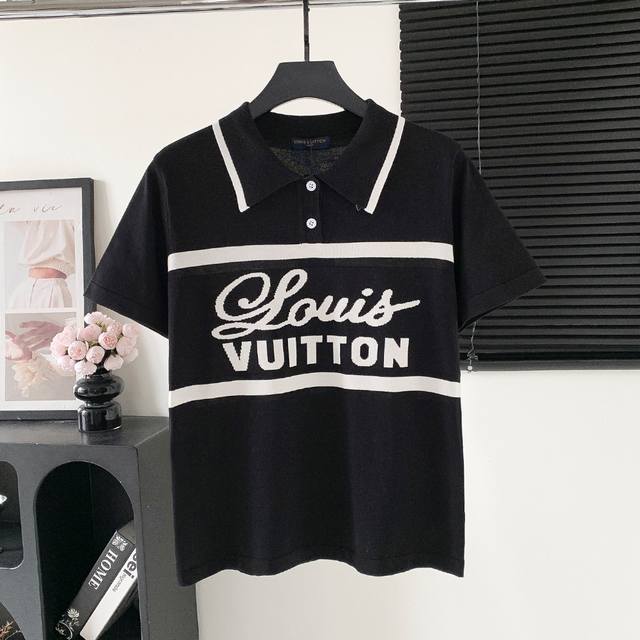 款号 W856 louis Vuitton 路易威登 Lv Logo短袖春夏最新款Logo标志年年被追捧的经典时尚装饰已经风靡全球男女同款 颜色 黑色 尺码 S