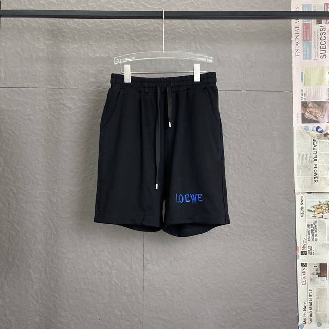 A99 lowew 罗意威 25新款 冰火人刺绣 短裤 男女同款 宽松版型 定制金属扣子 采用舒适面料水洗不开裂 原版纯棉定制面料 无任何色差宽松版型 上身舒适