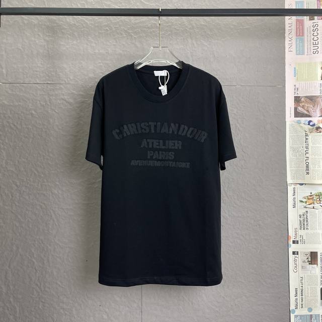 A86 dior迪奥 面料升级 280高克重 高端立体刺绣工艺 独家专供新款原单 男女同款 休闲宽松版型短袖 高端定制 高版本 时尚百搭爆款 进口面料 手感超柔
