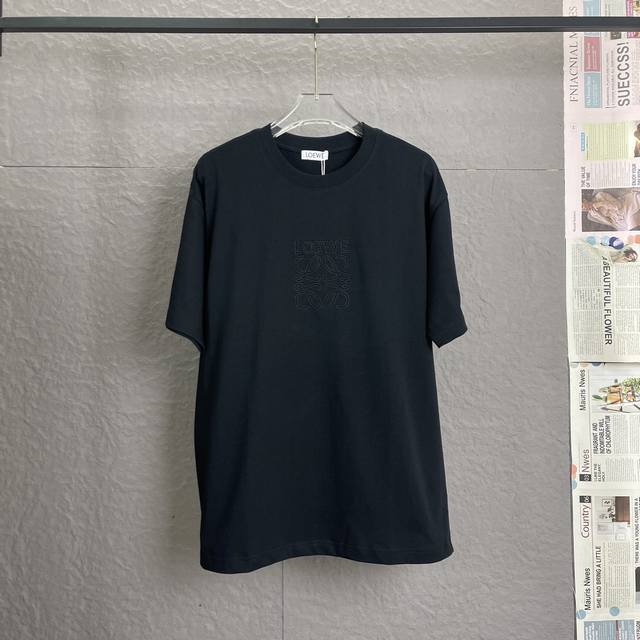 A81 loewe罗意威 采用300足克面料 25新款马卡龙刺绣 宽松版型 男女同款短袖 独家专供新款原单休闲短袖 高端定制 高版本 时尚百搭爆款 进口面料 手