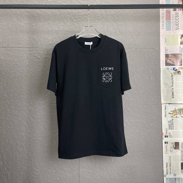 A61 loewe罗意威 面料升级 300高克重 高端立体发泡刺绣工艺 独家专供新款原单 男女同款 休闲宽松版型短袖 高端定制 高版本 时尚百搭爆款 进口面料