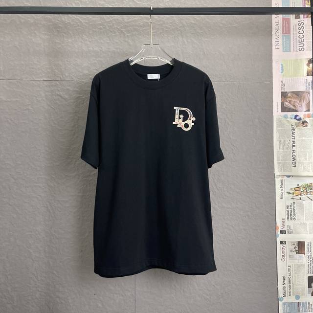 A57 dior迪奥 面料升级 300高克重 高端立体刺绣工艺 独家专供新款原单 男女同款 休闲宽松版型短袖 高端定制 高版本 时尚百搭爆款 进口面料 手感超柔