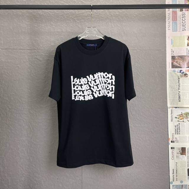 A55 louis Vuitton路易威登Lv 300高克重 绒面发泡工艺 宽松版型 男女同款短袖 独家专供新款原单休闲短袖 高端定制 高版本 时尚百搭爆款 进