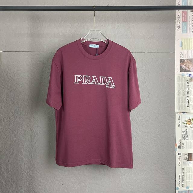 C15 prada普拉达 300高克重 立体胶工艺 独家专供新款原单男士休闲短袖 高端定制 高版本 时尚百搭爆款 进口面料 手感超柔软细腻 穿着亲肤舒适 高端精