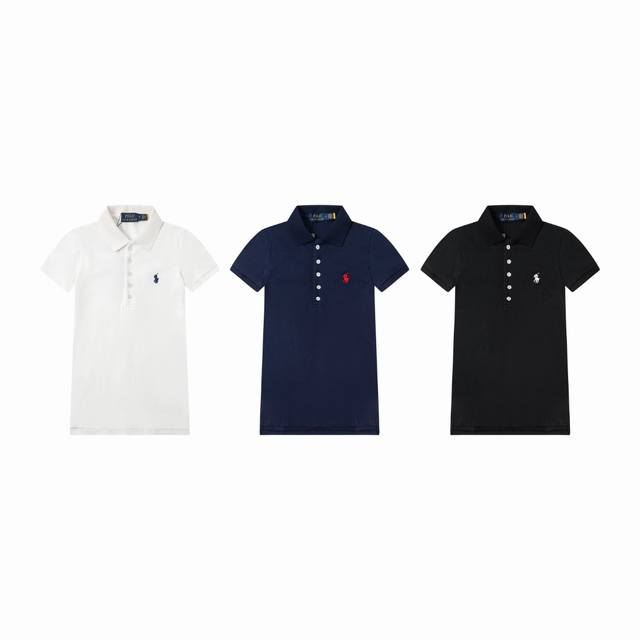 女款5扣polo 25Ss春夏季新款Rl拉夫劳伦 刺绣美式百搭翻领polo衫经典款保罗短袖 女款 颜色 黑色 藏青 白色 尺码 S M L 款号 812