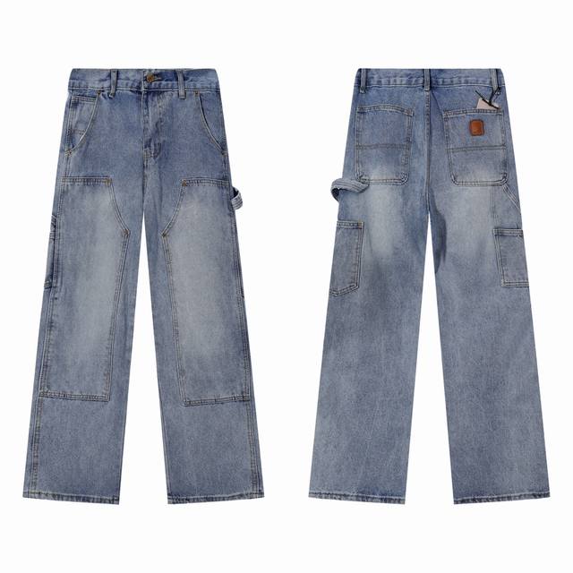 款号324 #Carhartt* 卡哈特 Fw23秋季新款日系主线户外工装系列水洗牛仔裤子. 男女同款 情侣款 定制纯棉工装面料 基于纯棉材质特性 透气性亲肤感