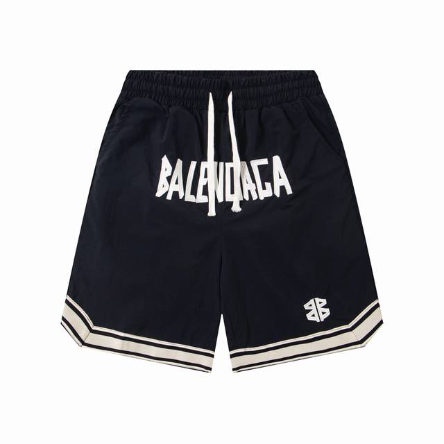 上新 款号 G031 balenciaga巴黎世家新款字母刺绣Logo织带短裤情侣款五分裤 1采用高精度酷丝绵精梳面料 清爽丝滑透气 告别厚重感 上身超级有型