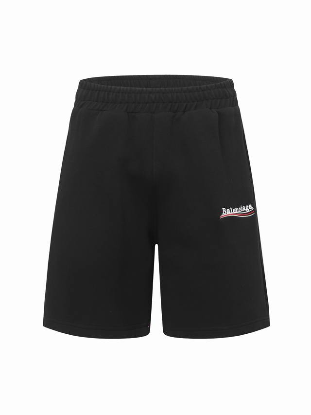 balenciag巴黎* Ss春夏新款短裤 可乐字母标识田岛刺绣工艺 内里抽绳设计经过洗水处理 手感更加舒适 男女同款 颜色 黑色 尺码 Xs-L