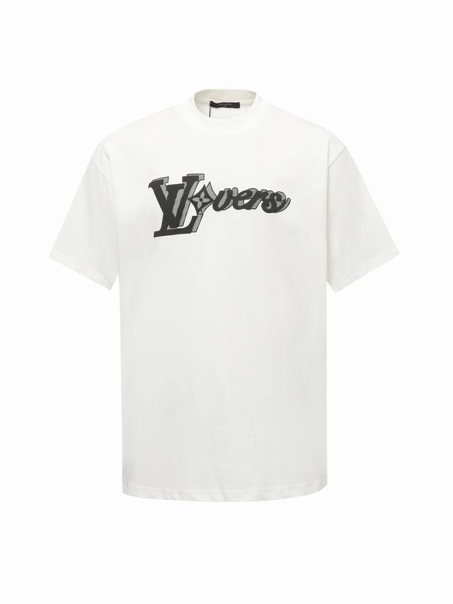 louis Vuitton 路易威登 2025Ss印花标识短袖T恤 定制专属纯棉面料 定制原版工艺螺纹 胸前重工字母Logo工艺设计整体给人浑然天成的感觉极致经
