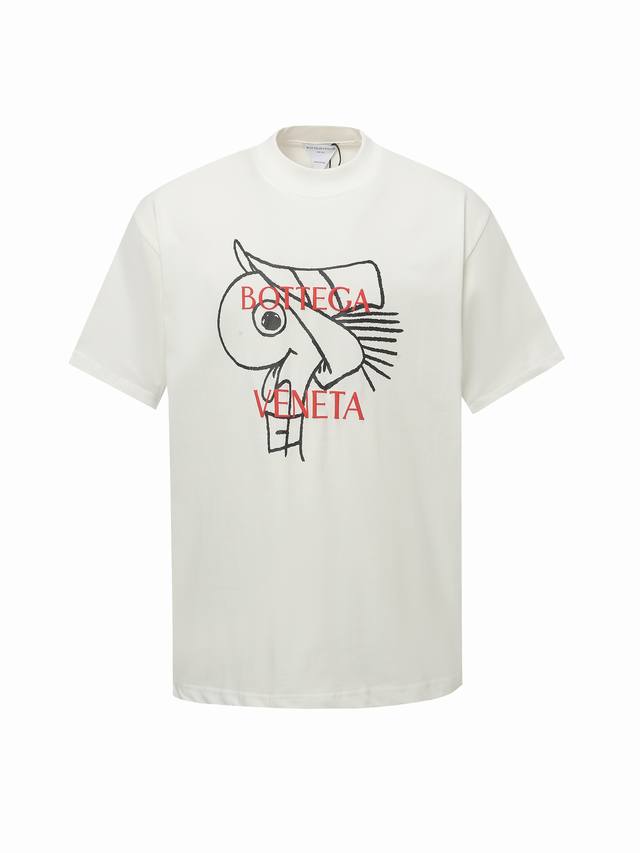 bottcea Ventea 葆蝶家新款葆碟Bv简约时尚标志配后幅印花短袖T桖 高端双纱面料240克 面料洗水处理手感柔软光滑 宽松版型简约时尚百搭款 尺码 X
