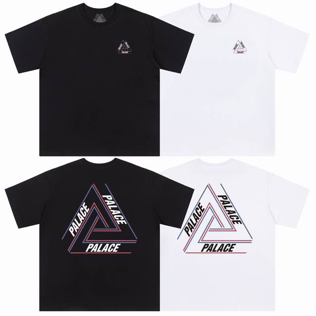 60# 领标细节还原 英式潮牌palace 字母印花情侣宽松圆领短袖T恤 颜色 黑色 白色 尺码: S M L Xl 面料 26支300克双纱