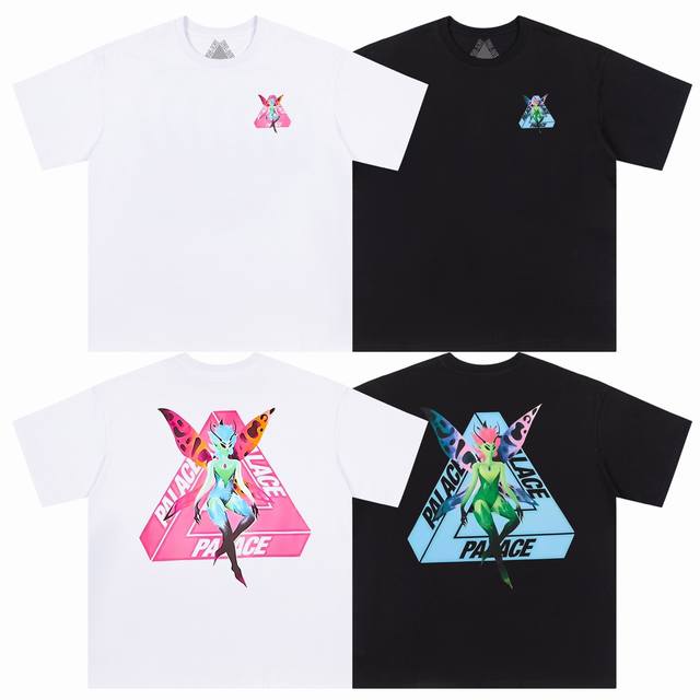 款号 51# 领标细节还原 英式潮牌palace 宫殿 精灵款经典三角型Logo短袖T恤 颜色 黑色 白色 尺码: S M L Xl 面料 26支300克双纱