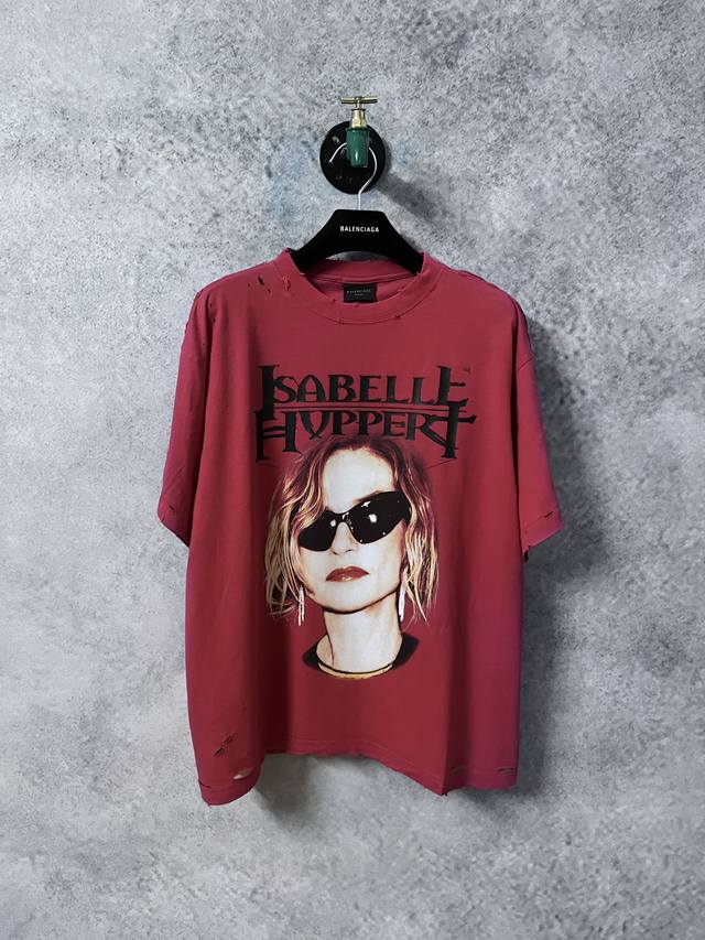 新品上架 blcg 25Ss Isab红褪色Tee 6400购入原版 注意面料克重为薄版 非市场常规230G 订染面料褪色处理 确保有发白效果 下摆不规则区别市