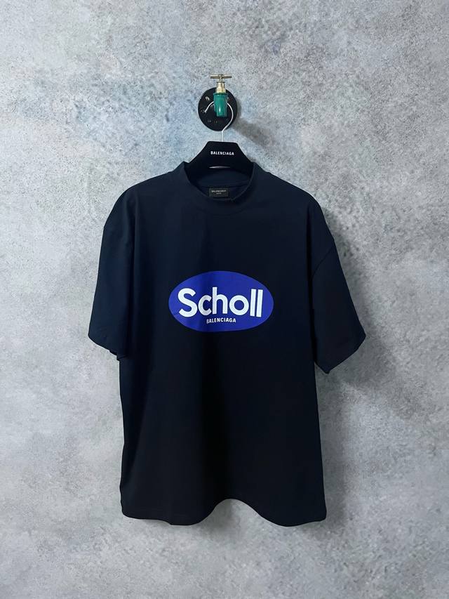 原版开发 顶级版本 Balenciaga巴黎世家2025 Ss 联名Scholl印花短袖T恤 本市场No.1的质量 真正天花板品质 全部原版开发注意细节图 避免