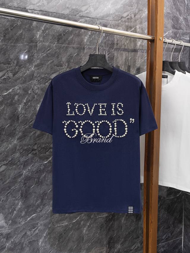 款号J15 顶级品质 放心对比 定制包装袋 goodbrand 25Ss珍珠刺绣重磅短袖T恤 yb一比一开发 %棉 采用订色订染毛圈纯棉衣面 280G双股B11