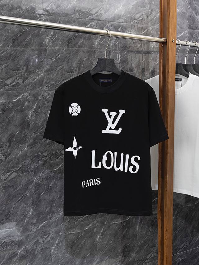 款号J13 louis Vuitton*路易威登 lv特色前后印花字母设计短袖T恤 定制280克32支全棉双纱紧密爽滑面料 布面干净 布纹清晰 手感非常细腻扎实