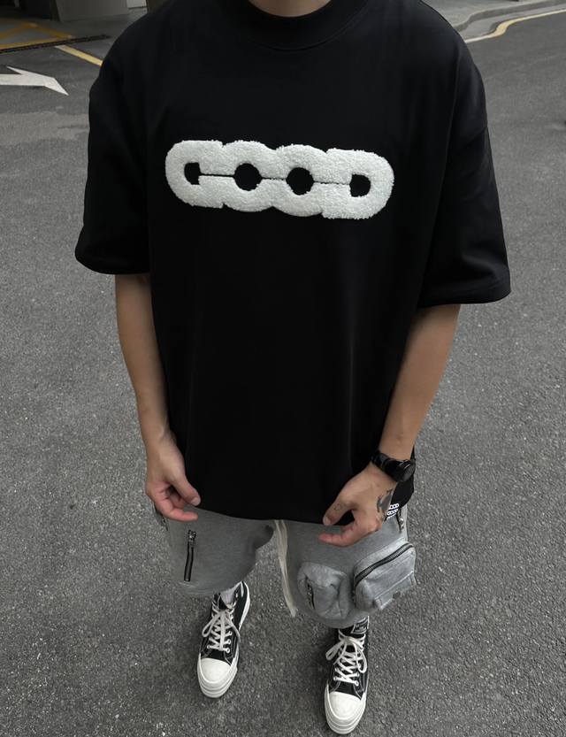 款号G003 新增颜色白色 goodbrand 24S S Mossy Earth 地球提花湿毛巾绣T恤 颜色 黑色 白色 码数 S M L Xl