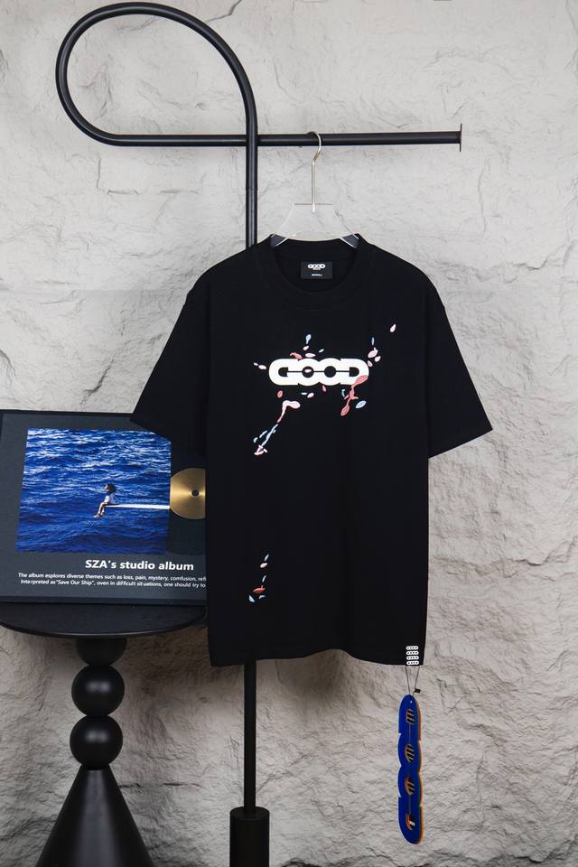 款号 M105 Goodbrand 24S S Color Jumping 多色泼墨短袖T恤 颜色 黑色 白色 码数 S M L Xl