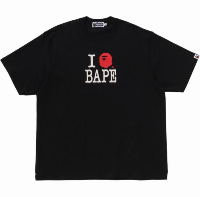 001130款A Bathing Ape Ss25 猿人头图案字母橡胶印花徽标圆领短袖T恤 男女同款 码数Sm 黑色白色