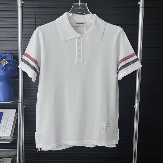 450 当天到货 现货现配 thom Browne 汤姆布朗25Ss四条杠针织衫polo短袖 原版面料 官网同款 非再生纱 高版本 独立定织面料 经历柔软定型